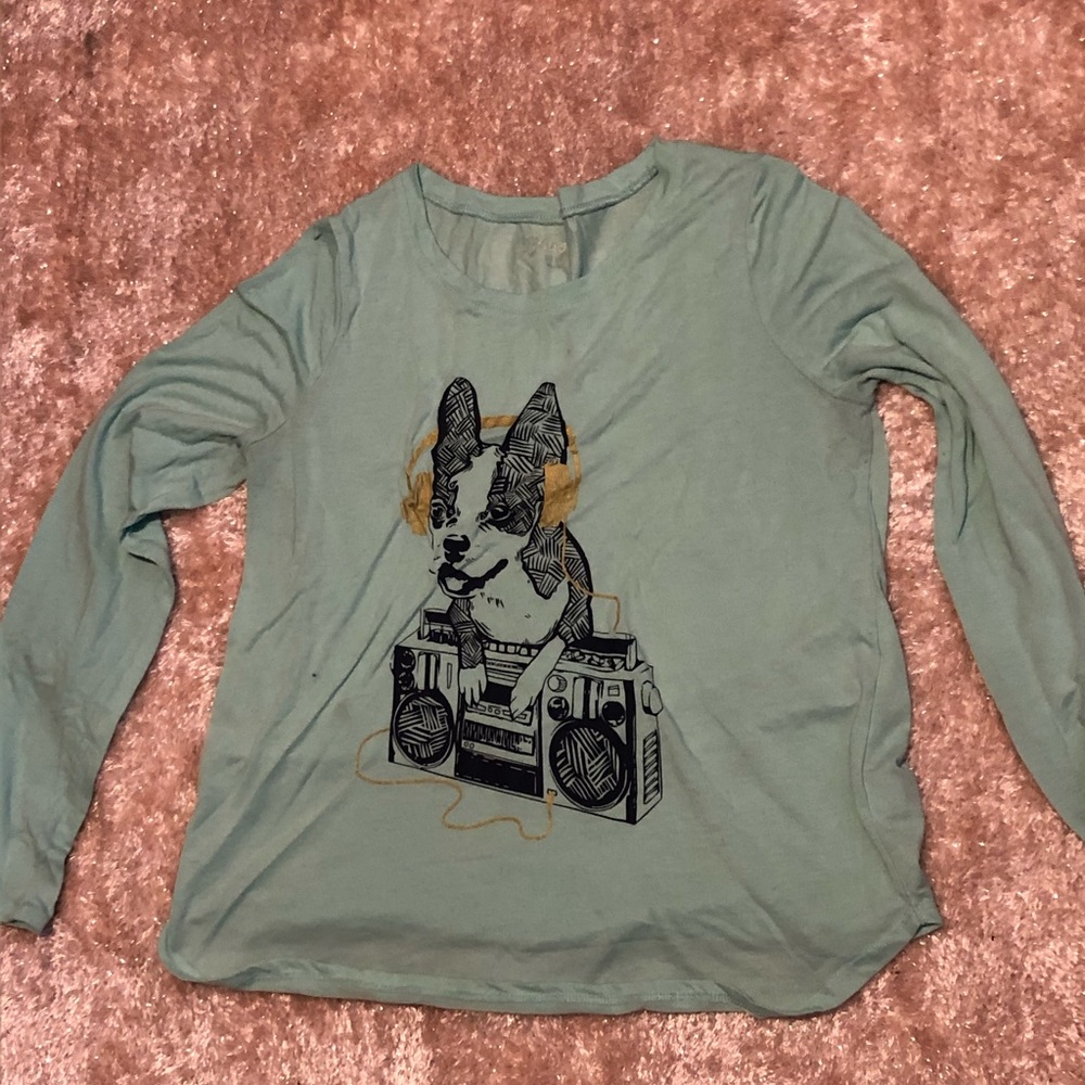 Girl DJ Dog Long Sleeve Shirt